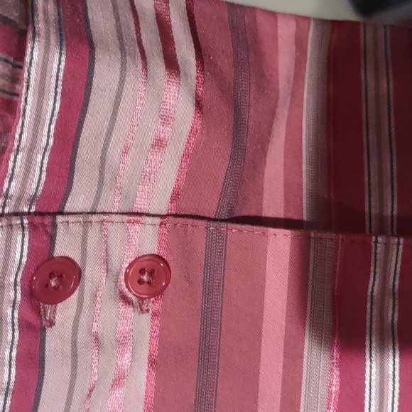 New York & Company Pink Striped Shirt, M - Picture 3 of 7